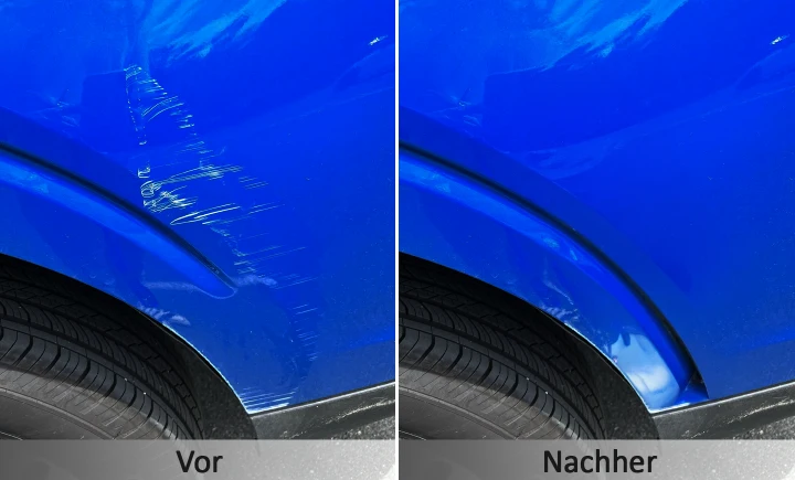 Comparaison NuraFix — avant et après application sur la carrosserie